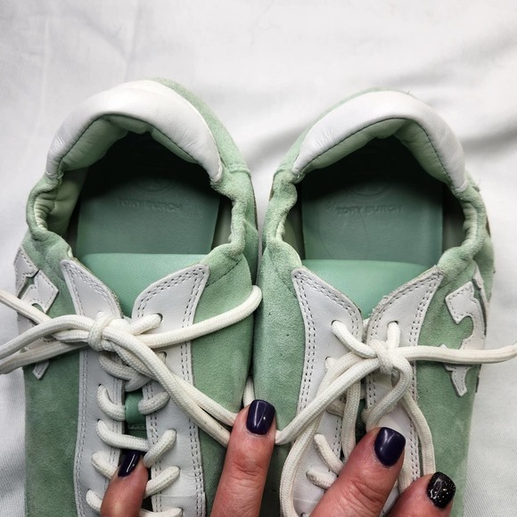 Tory Burch Pastel Green and White Sneakers - Picture 11 of 12